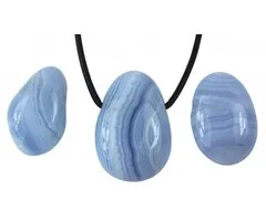chalcedoon hanger met koord