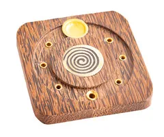 Palmhouten wierookhouder spiraal