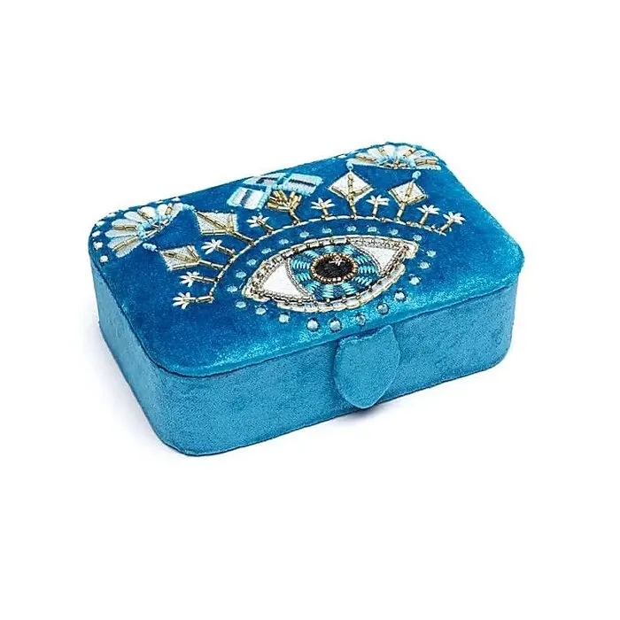 Sieraden Tarotdoos Fluweel Blauw Alziend Oog