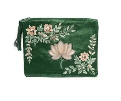Etui fluweel groen met lotus