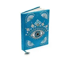 Notitieboek fluweel blauw met Alziend Oog