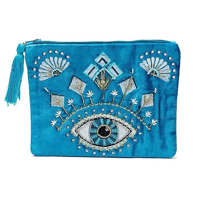 Etui fluweel blauw met Alziend Oog