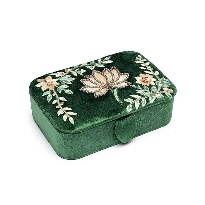 Sieraden Tarotdoos Fluweel Groen Lotus - Luxe Doos