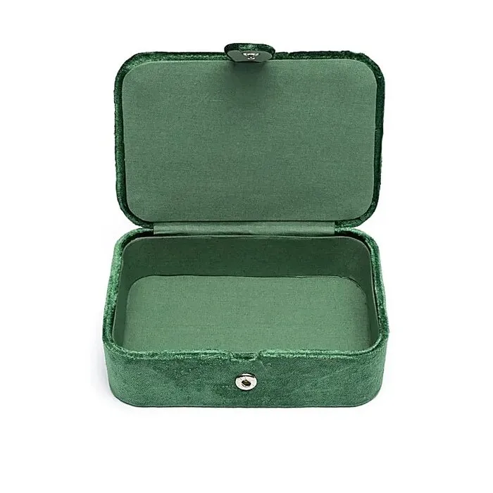 Sieraden / tarotdoos fluweel groen met lotus