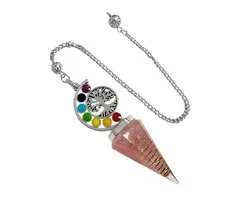 Orgonite Pendel Rozenkwarts Levensboom 7 Chakra's