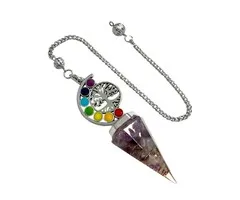 Orgonite Pendel Amethist Levensboom 7 Chakra's