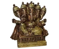 Ganesh met 5 hoofden messing