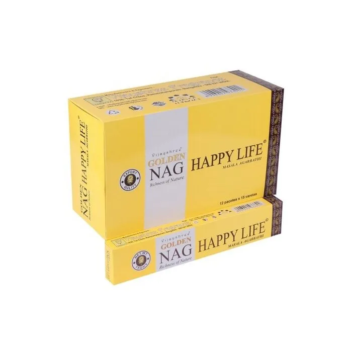 Golden Nag Wierookstokjes – Happy Life