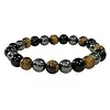 Armband met Hematiet-tijgeroog en  zwarte Obsidiaan