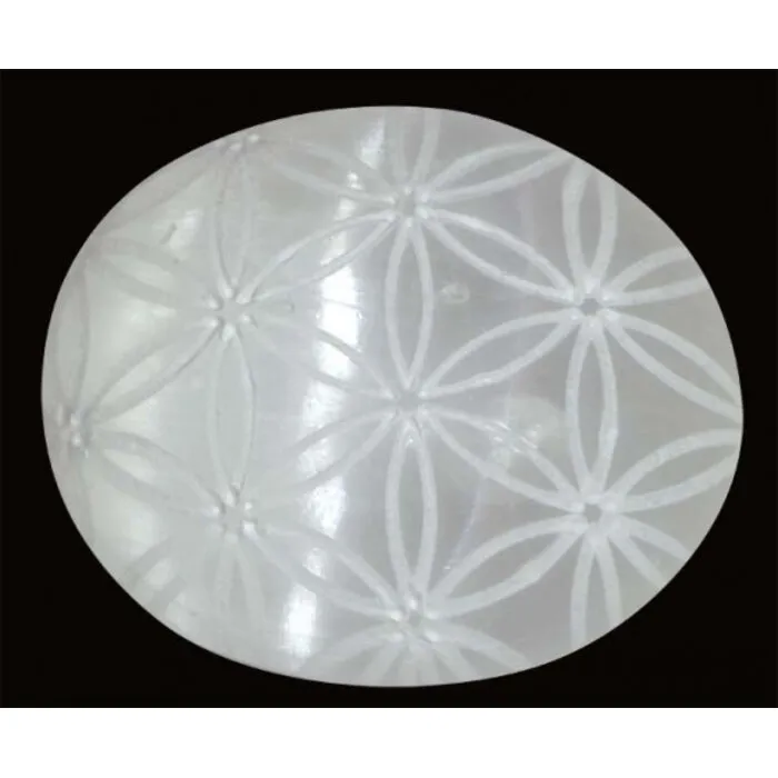 Seleniet ovaal met bloem des levens