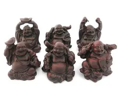 Boeddha Zittend – Rood 8 cm