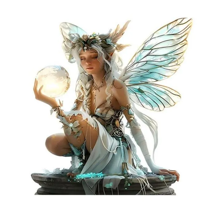 Elfje met maan - van helder acryl