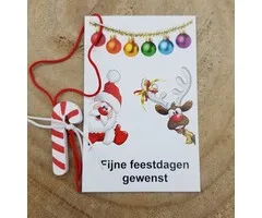 Kerstzuurstokje op kaartje