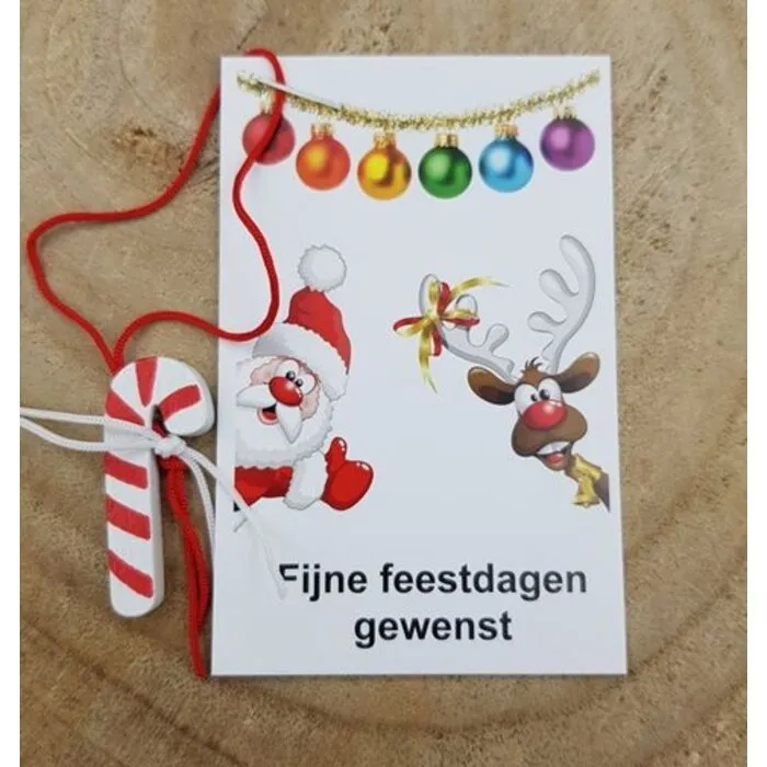 Kerstzuurstokje op kaartje
