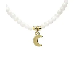 Verstelbare halsketting maansteen met maan hanger