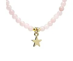 Verstelbare halsketting rozenkwarts met ster hanger