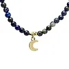 Verstelbare halsketting lapis lazuli met maan hanger