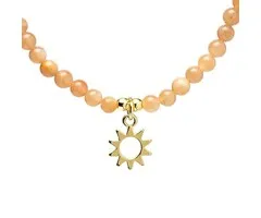Verstelbare halsketting zonnesteen met zon