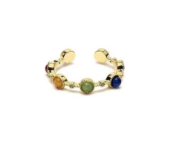 Open ring met 7 chakra stenen