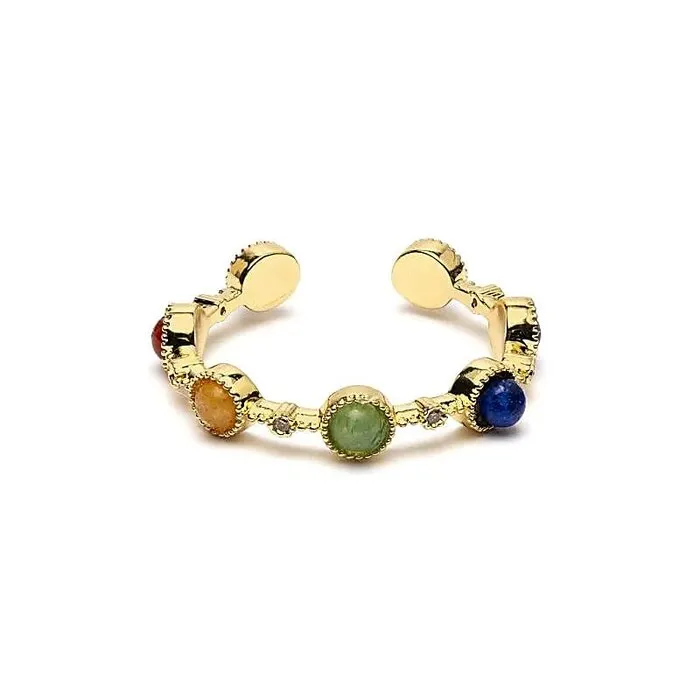 Open ring met 7 chakra stenen