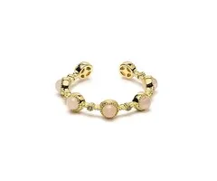 Open ring met rozenkwarts