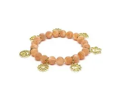Bedelarmband met chakra-symbolen Zonnesteen