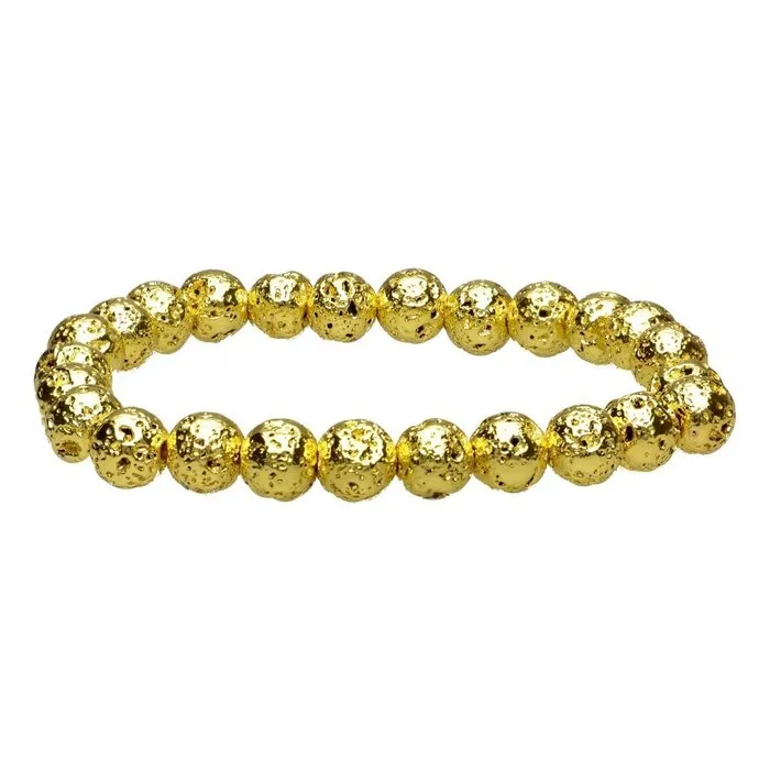 Goudkleurige Lava Armband 6 mm