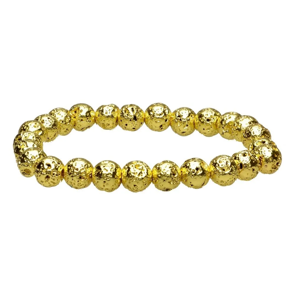 Goudkleurige Lava Armband 6 mm
