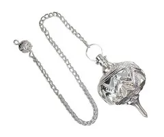 Zilveren messing opengewerkte bolvormige pendel