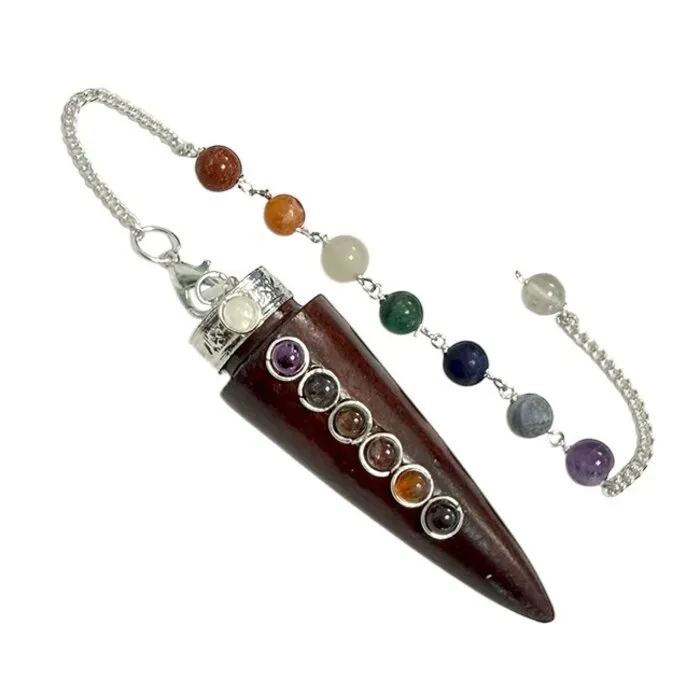 Pendel 7 Chakra Rozenhout Kegel