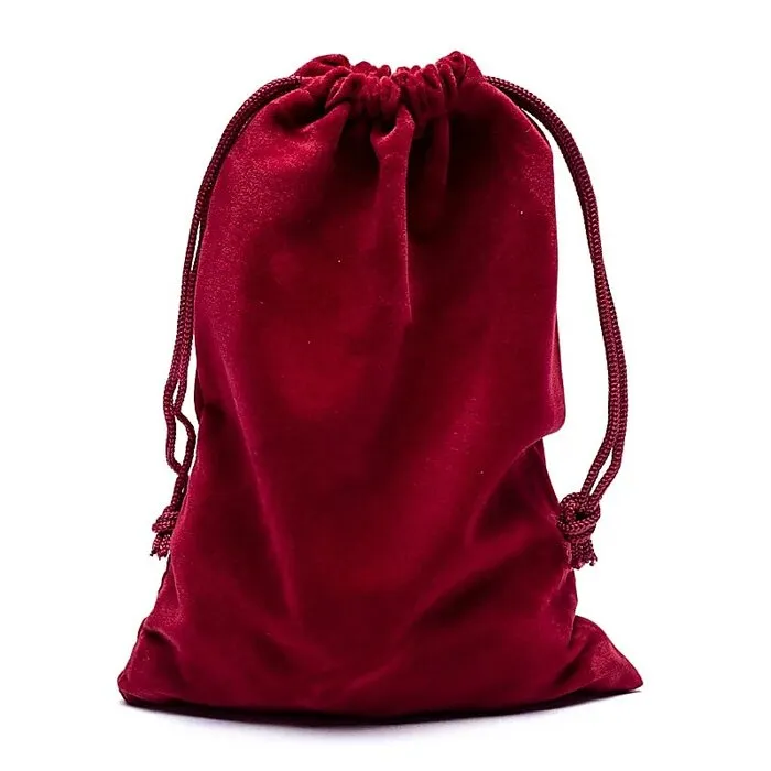 Fluwelen cadeauzakje bordeaux 13x18 cm