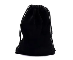 Fluwelen cadeauzakje zwart 13 x 18 cm