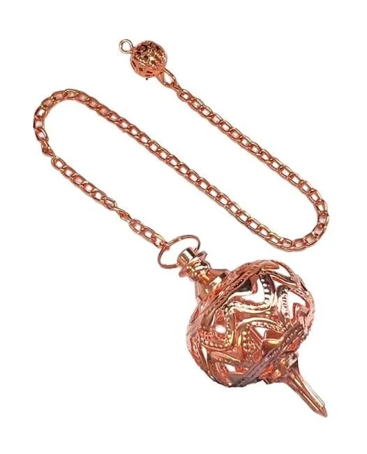 Bronskleurig opengewerkte bolvormige pendel