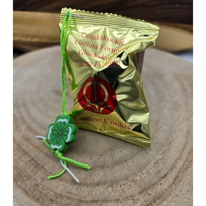 10 x Gelukskoekje met klavertje 4