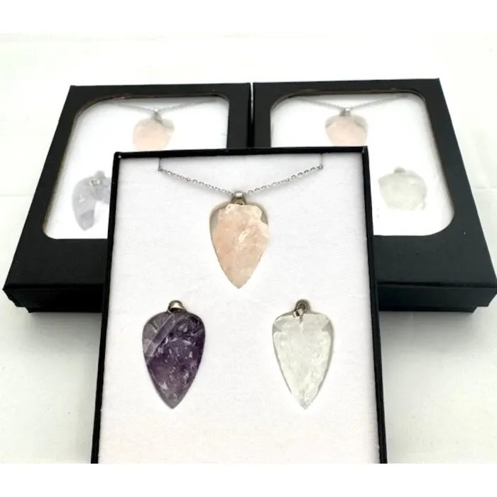 Set van 3 edelsteen pijlpunt hangers