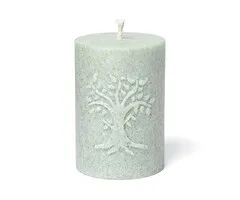 Votiefkaars met reliëf Levensboom stearine saliegroen