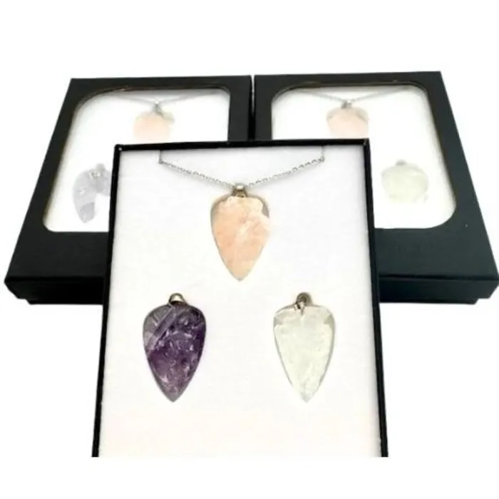 Set van 3 edelsteen pijlpunt hangers