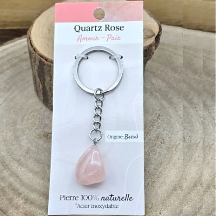 Sleutelhanger Edelsteen Rozenkwarts