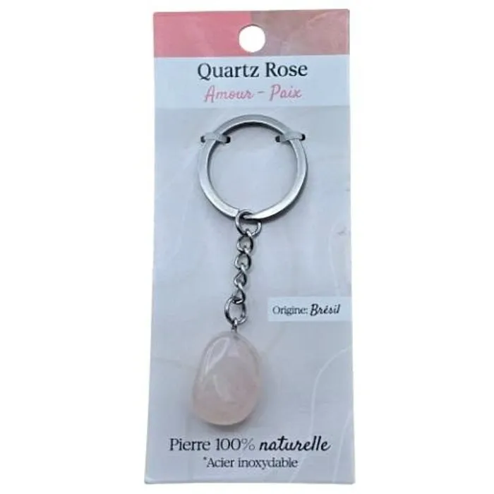 Sleutelhanger Edelsteen Rozenkwarts