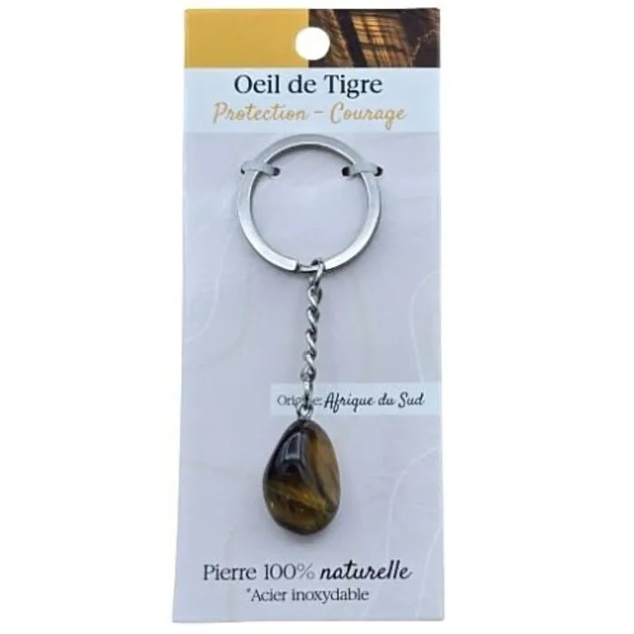 Sleutelhanger Edelsteen Tijgeroog – Bescherming - Moed