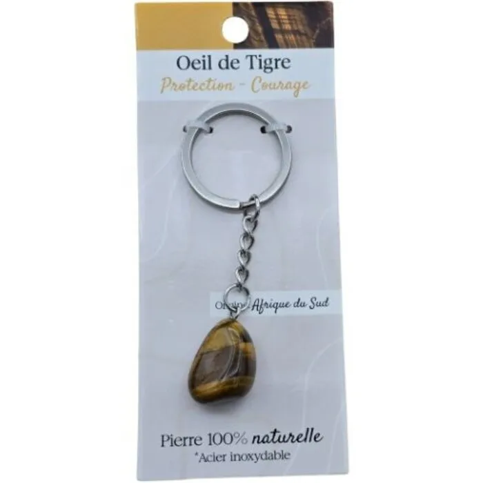 Sleutelhanger Edelsteen Tijgeroog – Bescherming - Moed