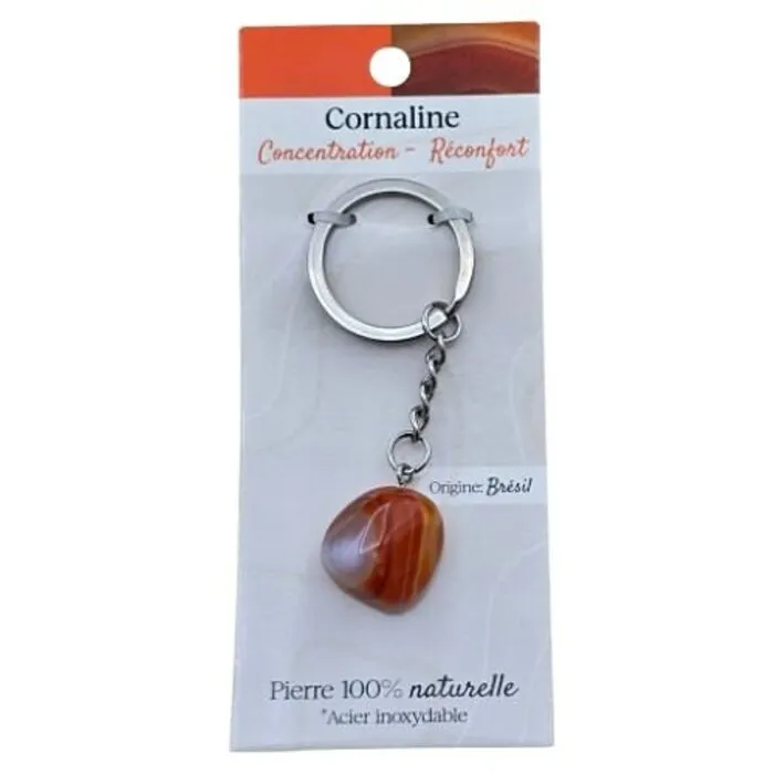 Sleutelhanger Edelsteen Carneool – Concentratie ✧ Troost