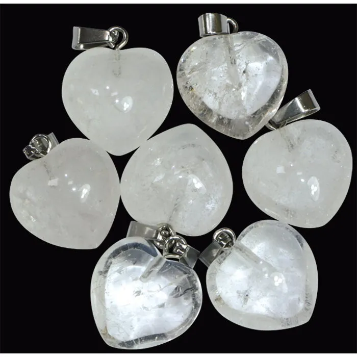 Hangertje hartje bergkristal 1,5 cm