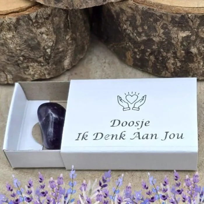 Wensdoosje "Ik Denk Aan Jou" Amethist