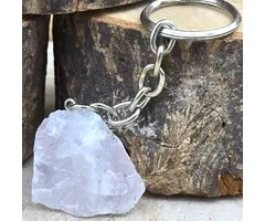 Sleutelhanger ruw rozenkwarts