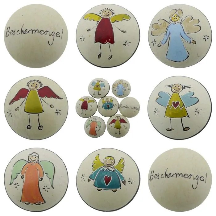 Speksteen Beschermengel ass. (Ø3cm)