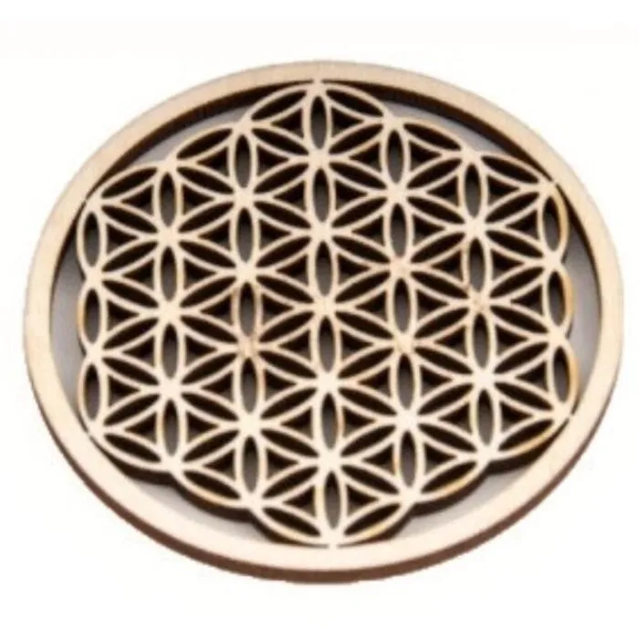 Bloem des levens hout 9 cm