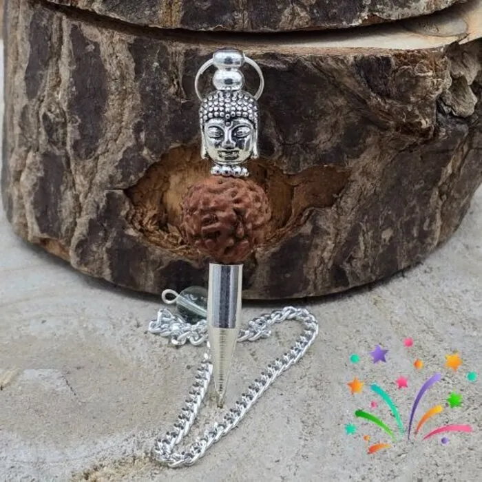 Pendel boeddha met rudraksha