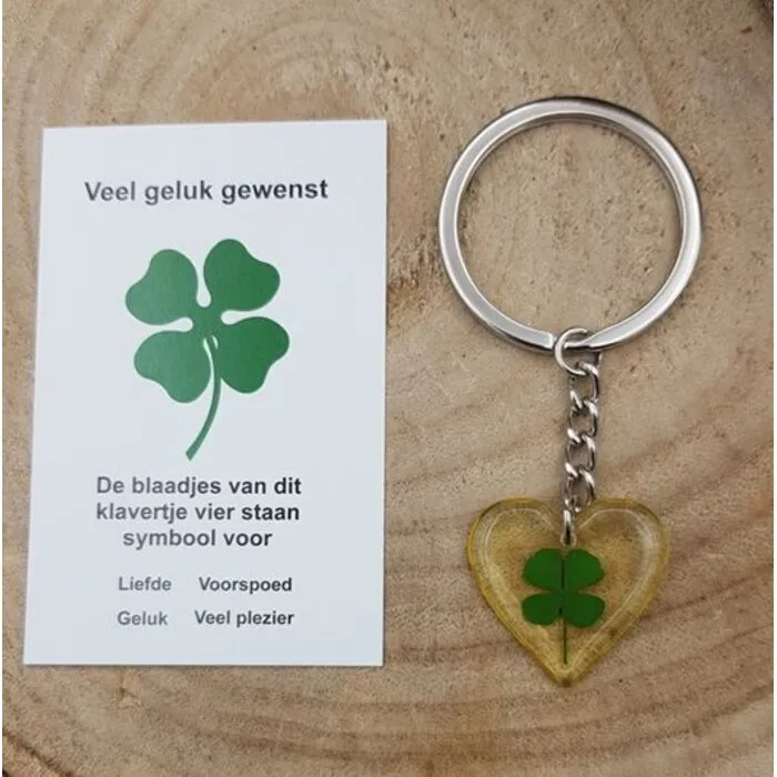 Sleutelhanger klaver vier hart