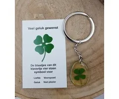 Sleutelhanger klaver vier ovaal